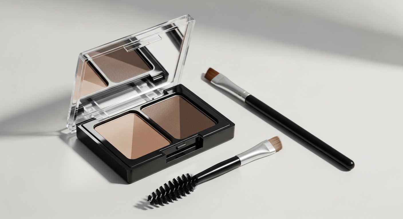 تحديد وتعبئة الحواجب: خطوات بسيطة باستخدام بودرة الحواجب ثنائية اللون